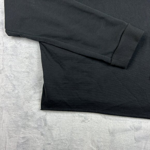 Adidas Sweatshirt Womens XL Black Crop Top Long Sleeve T Shirt Logo Active - Picture 12 of 15